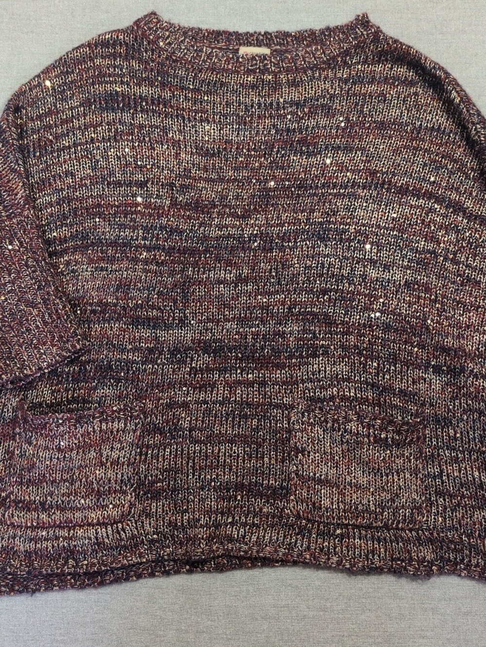 Cremieux multicolor knit short sleeve sweater size XS